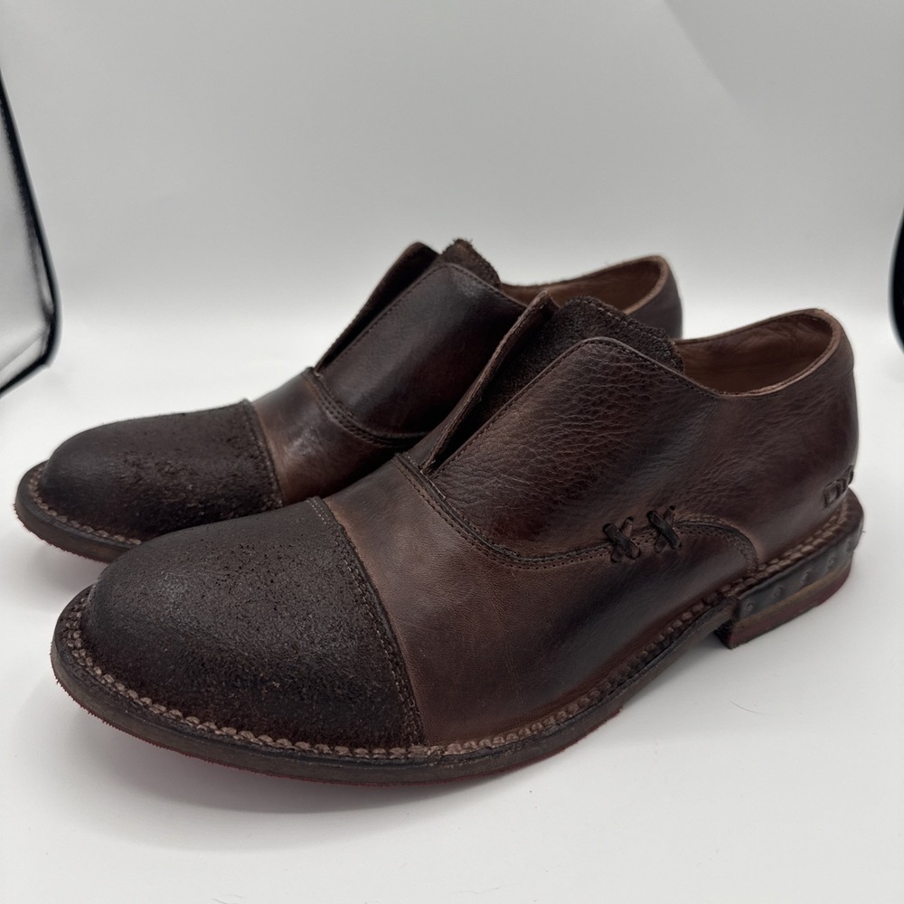 BED STU Bedstu Women's Cobbler Cap Toe Slip-On Oxford Leather Shoe, Size US 8.5